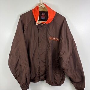 Vtg Cleveland Browns Windbreaker Full Zip Mirage Brand 90s Helmet Logo Sleeve XL